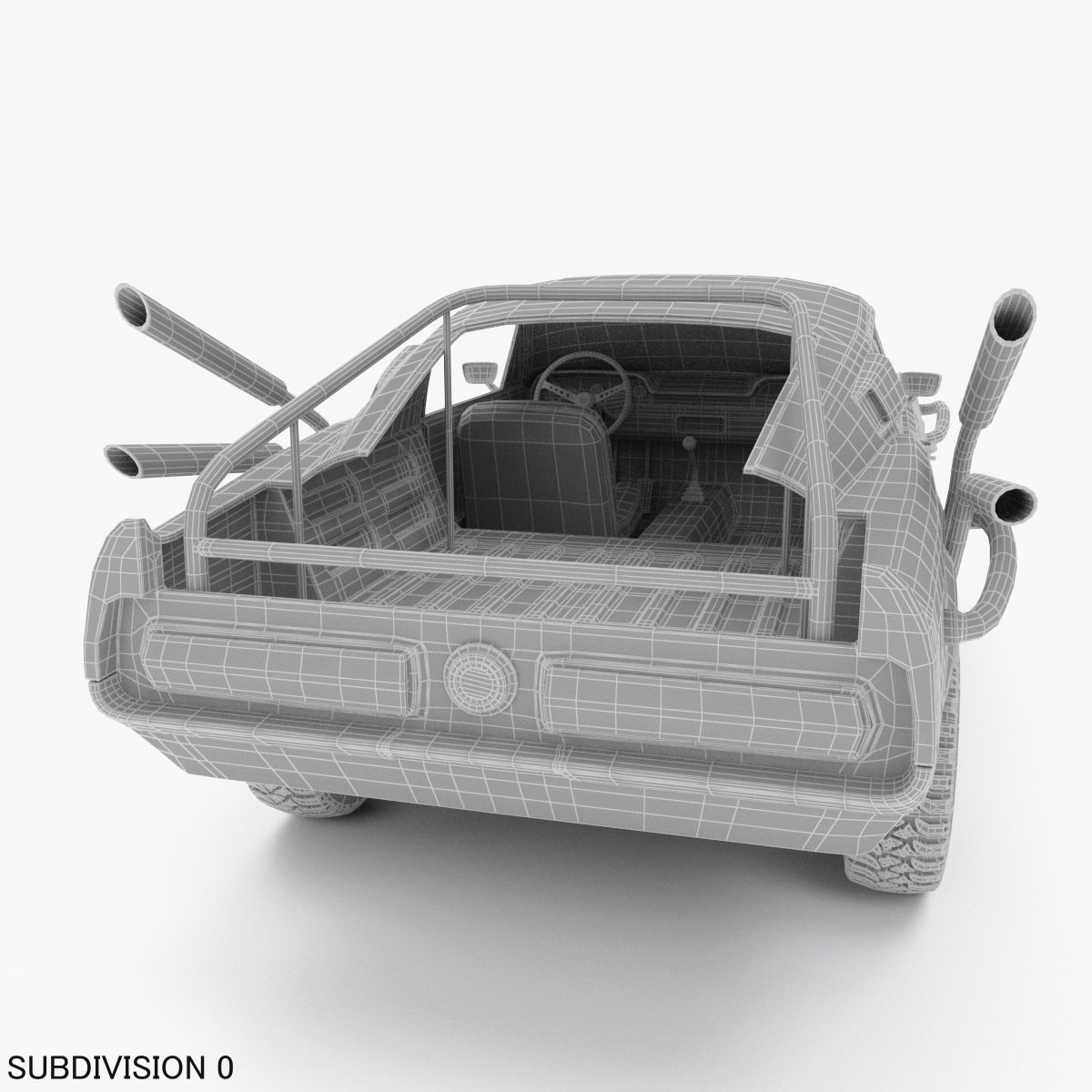 Mad Max Style Car 3D model_21