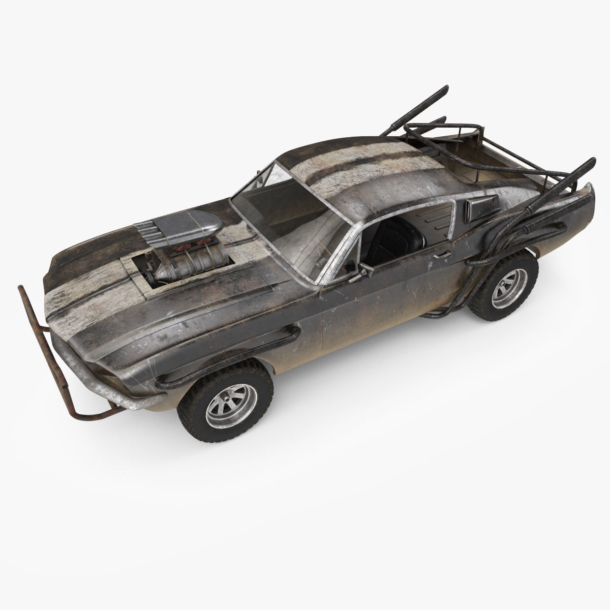 Mad Max Style Car 3D model_10