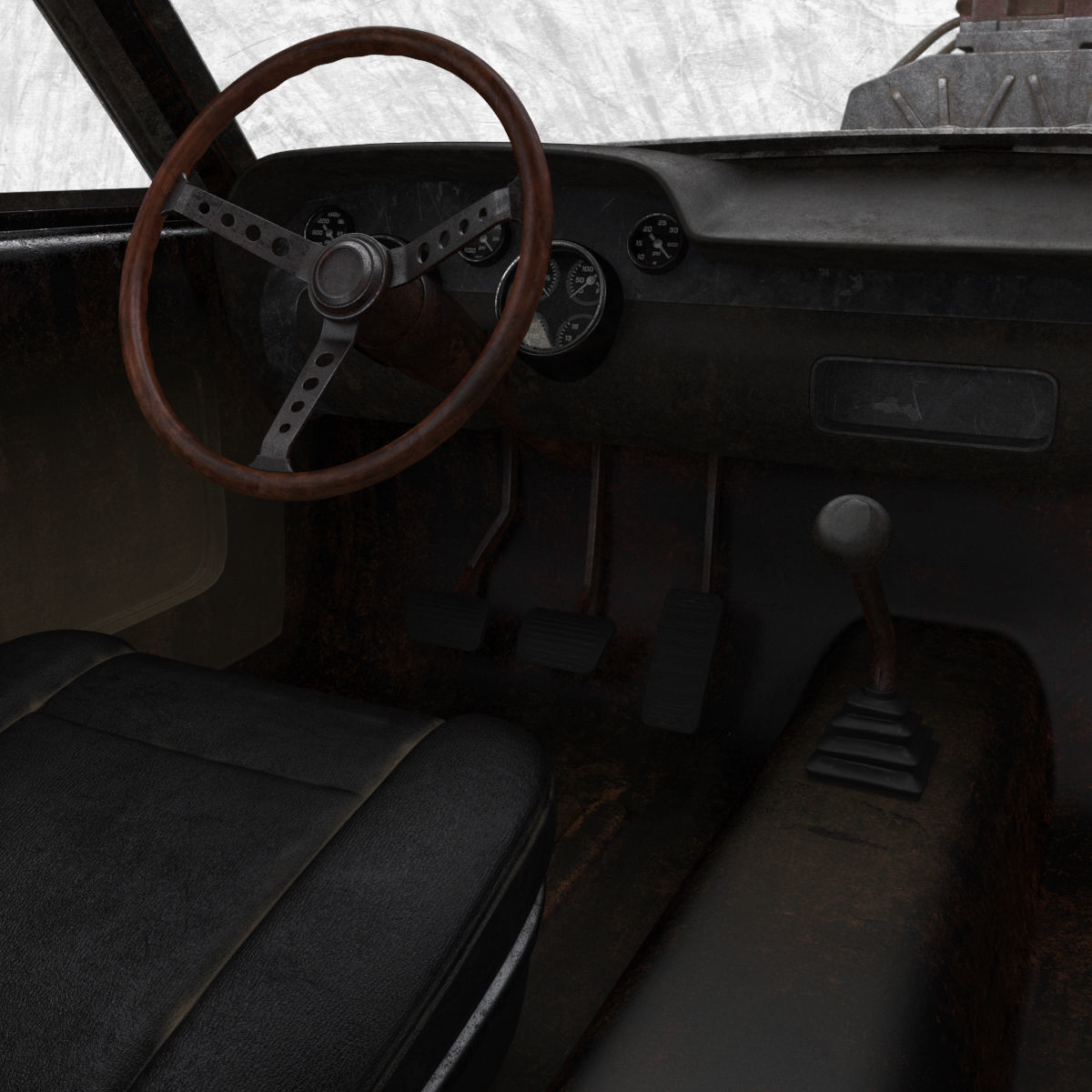 Mad Max Style Car 3D model_17