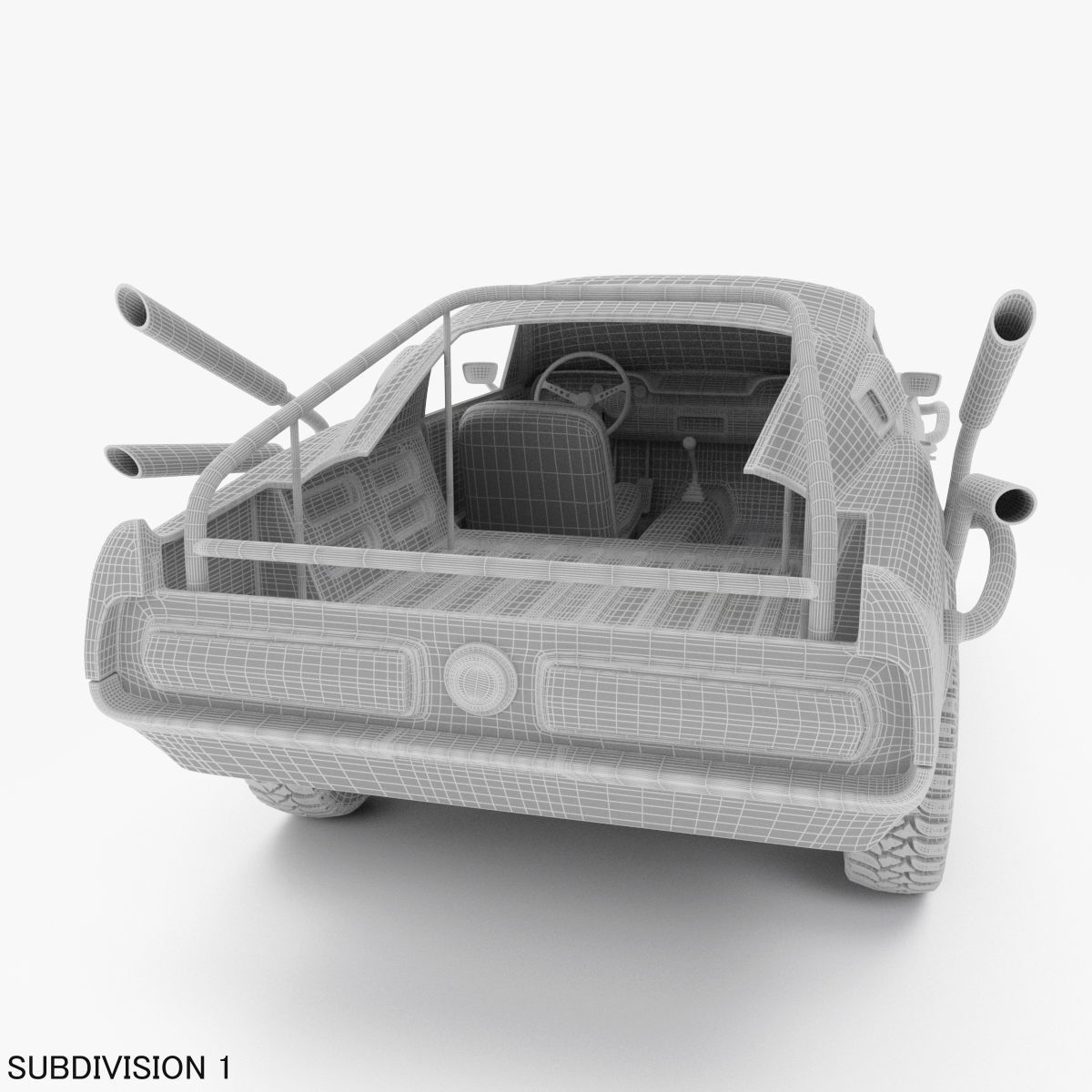 Mad Max Style Car 3D model_24