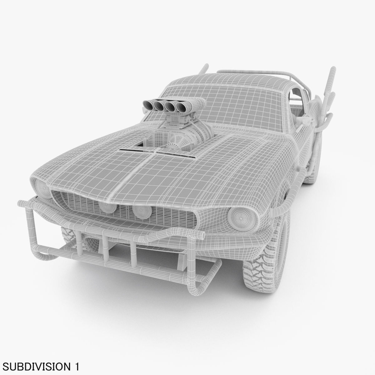 Mad Max Style Car 3D model_22