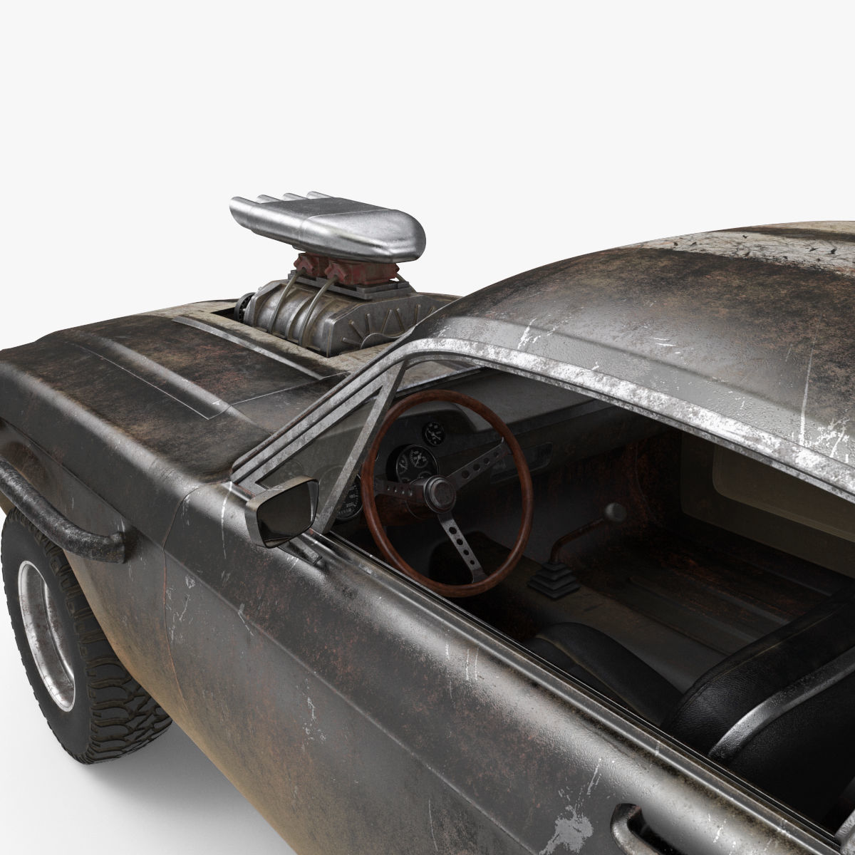 Mad Max Style Car 3D model_14