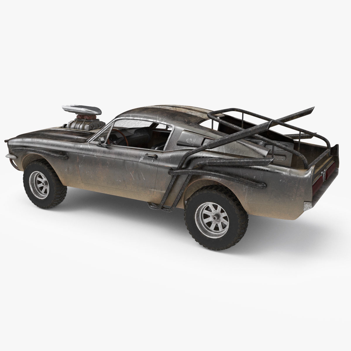Mad Max Style Car 3D model_9