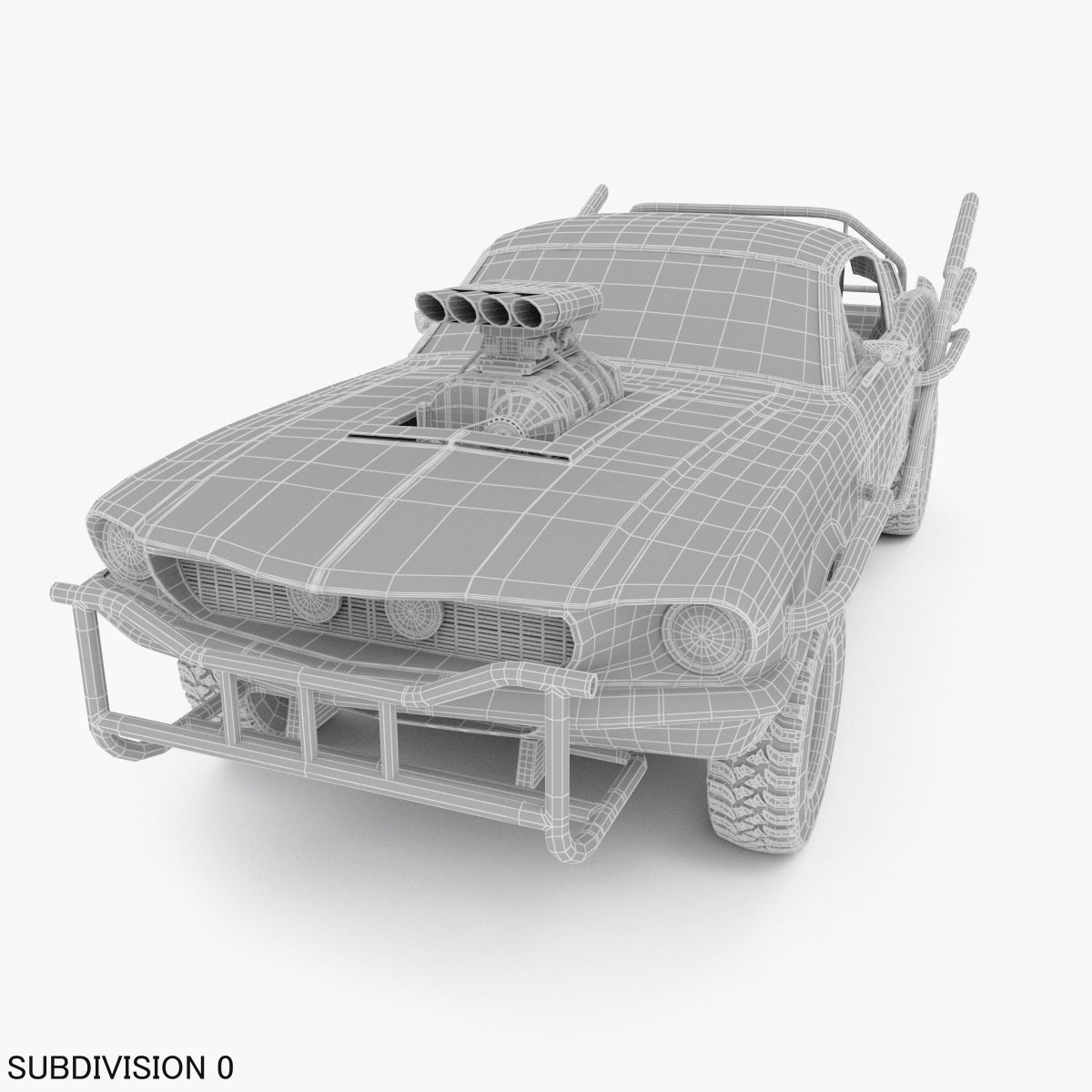 Mad Max Style Car 3D model_19
