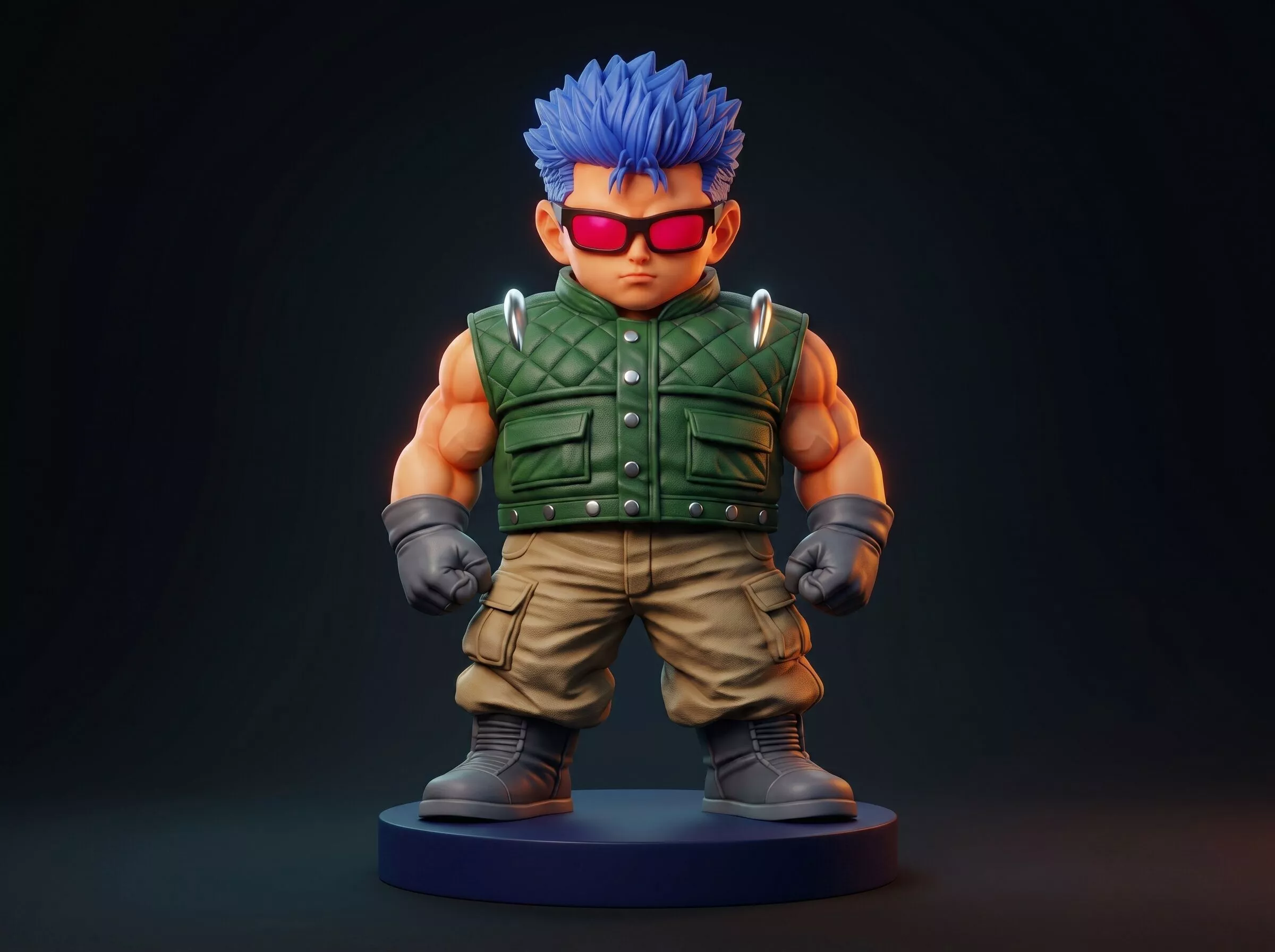 Anime Mercenary Brawler Figurine 3D Print Model 3D print model
