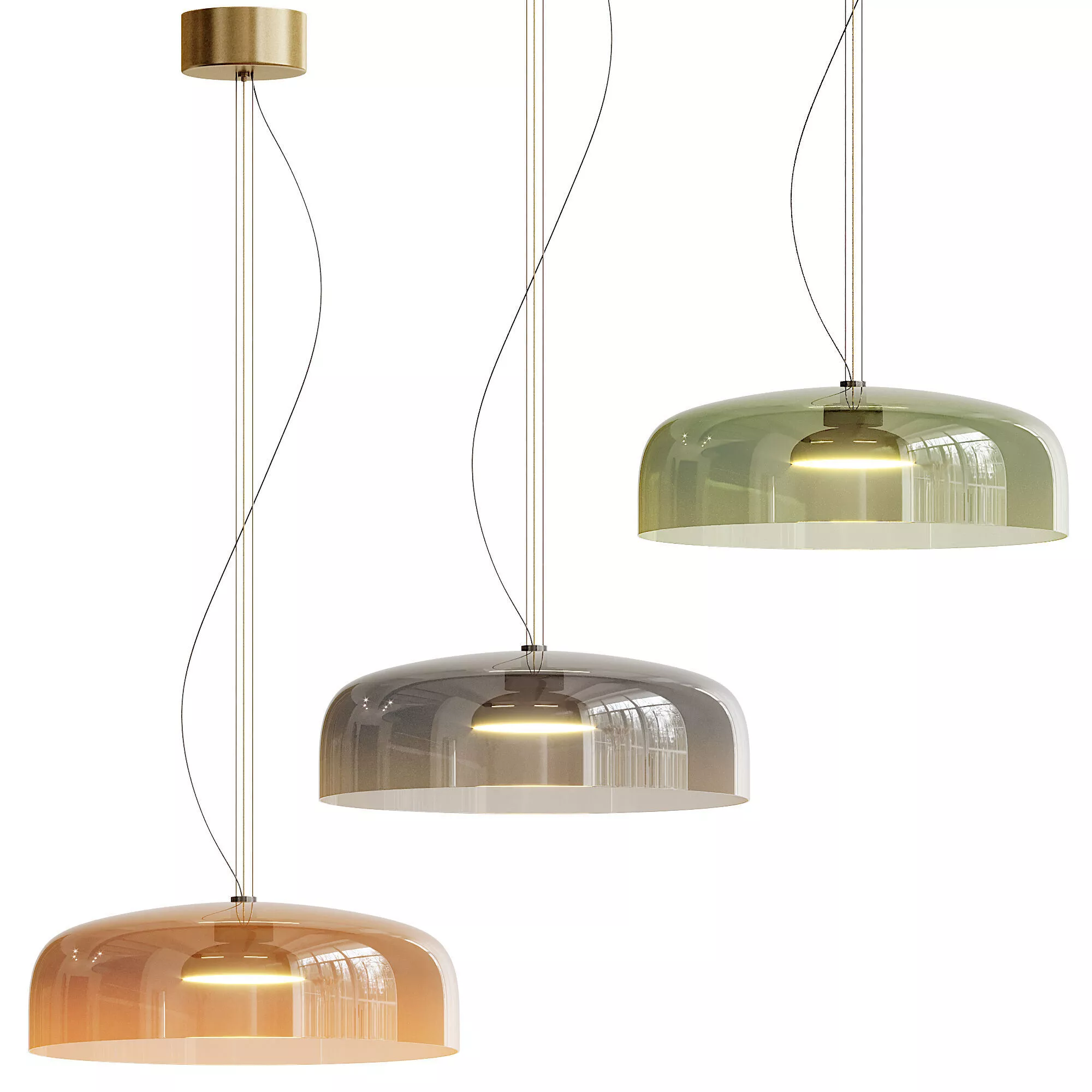 Nordic Medieval Glass Pendant Light 3D model