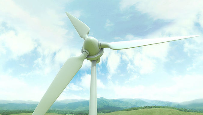 Wind Turbine Low-poly 3D model