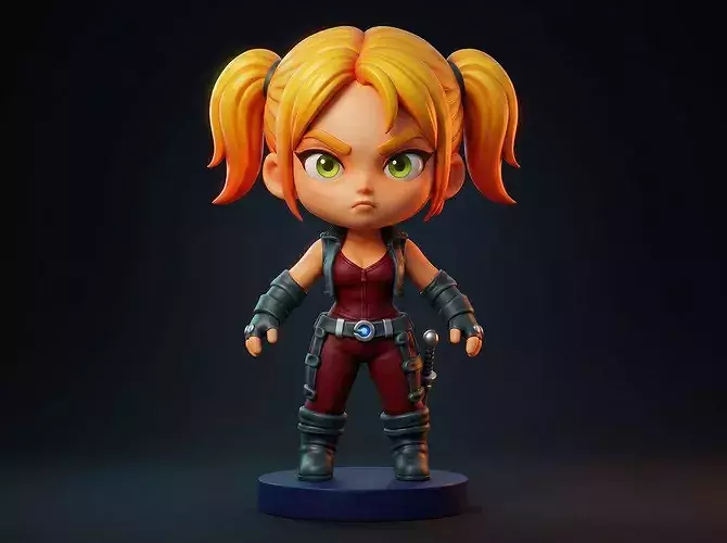 nime Mercenary Girl Figurine 3D Print Model
