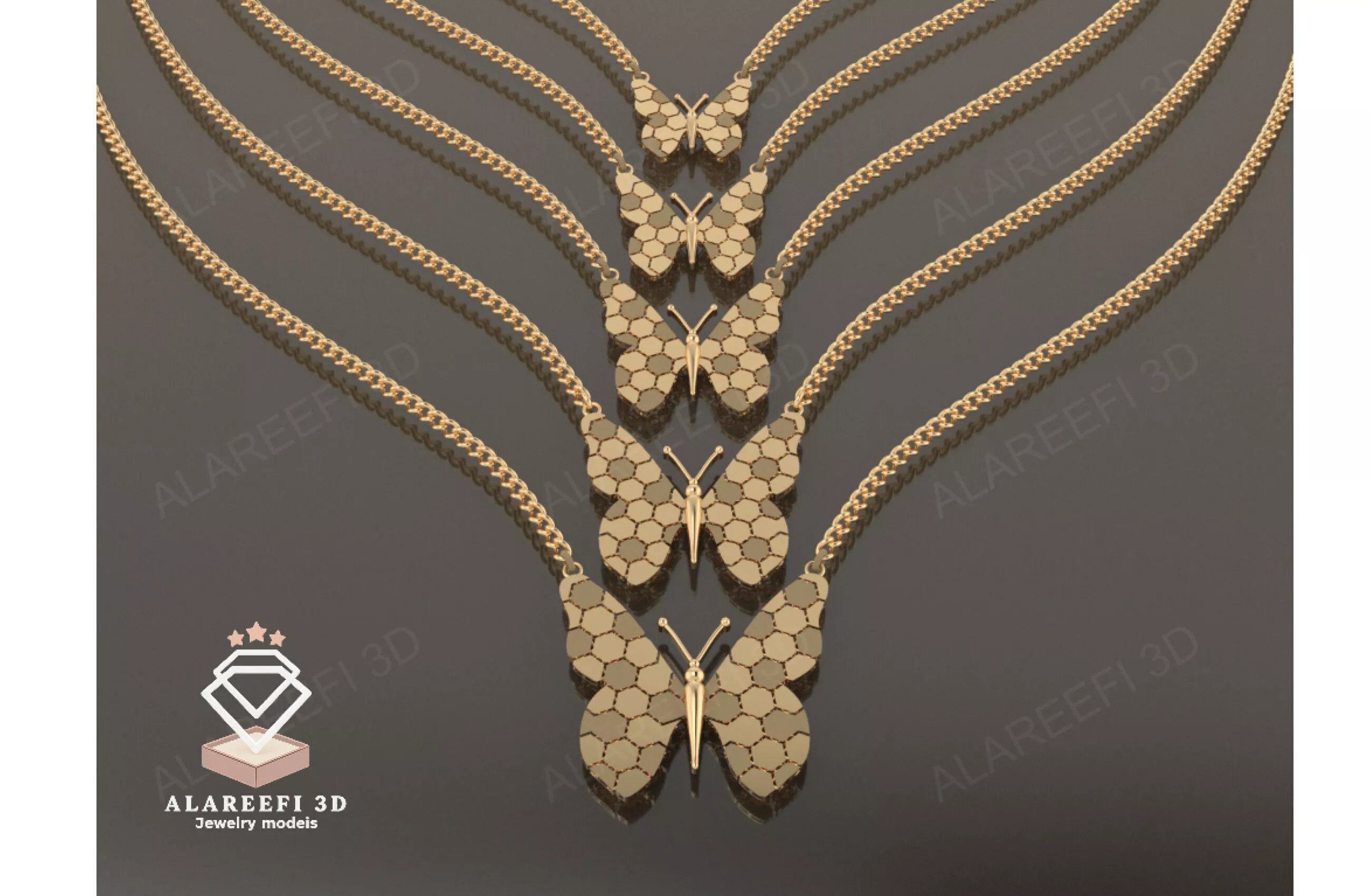 Flexible Butterfly necklace 3D print model