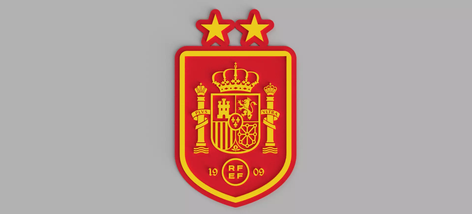 Spanish National Football Team two stars Spain Shield Wall 3D print model
