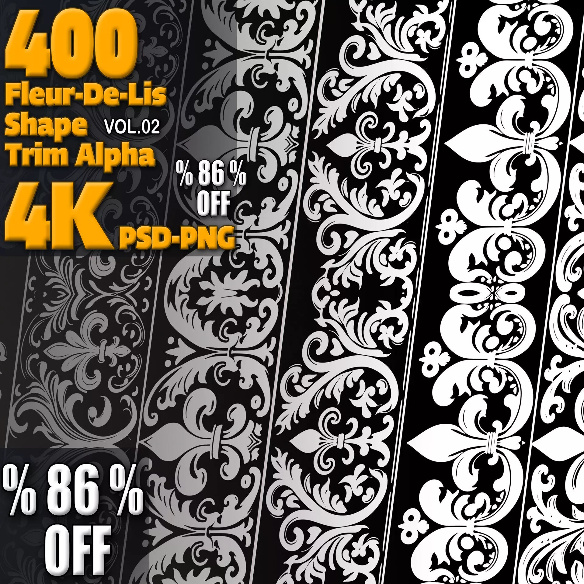 400 Fleur De Lis Shape Trim Alpha Vol 02 3D model