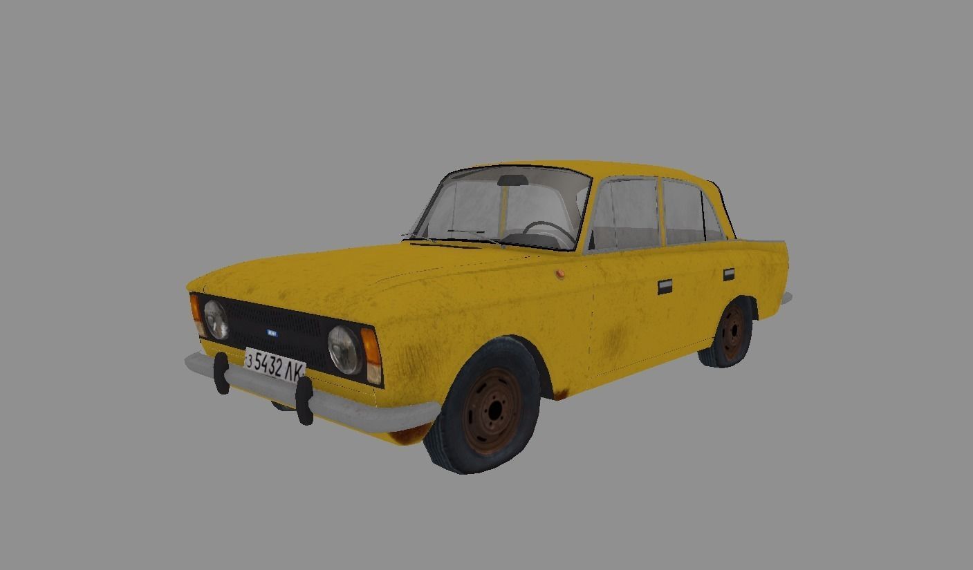 Soviet Vehicle MOSKVICH 412 Low-poly 3D model_0