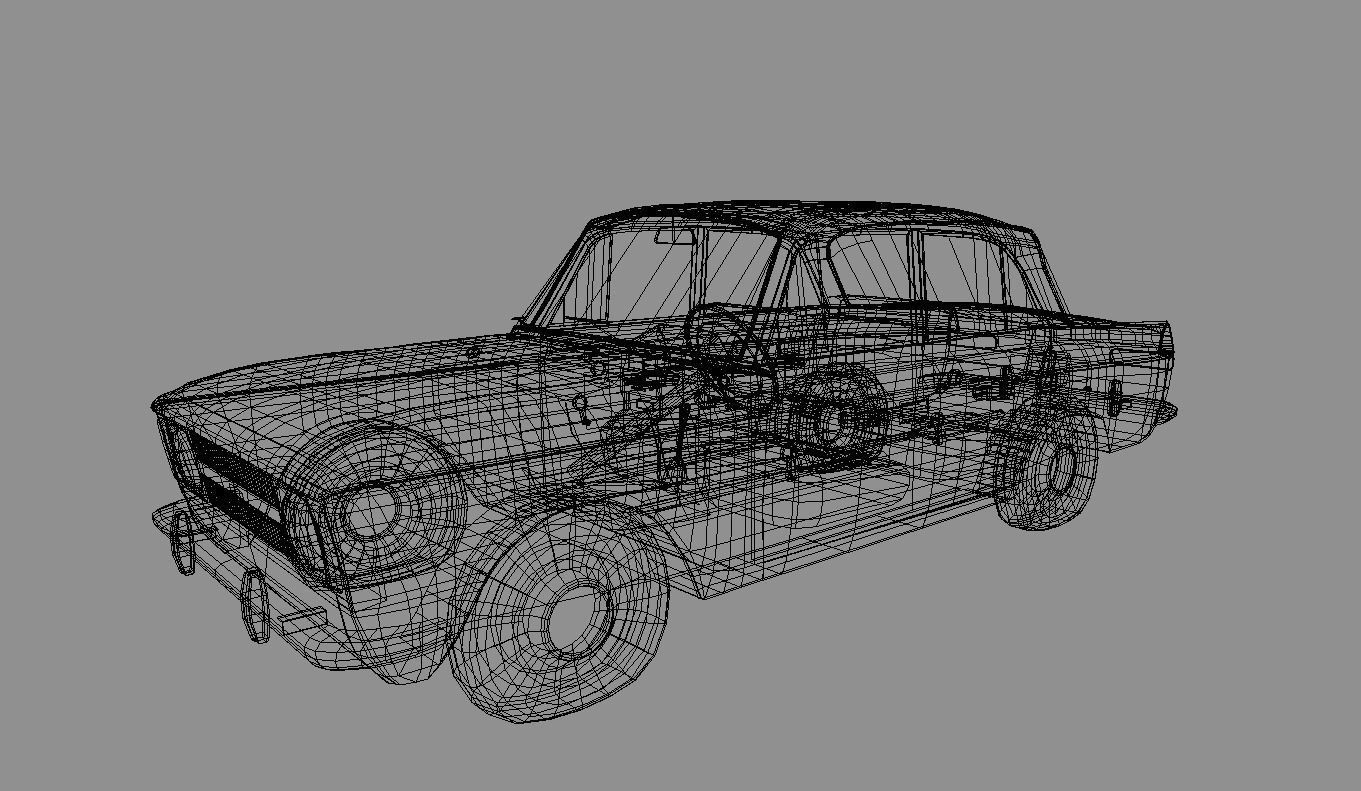 Soviet Vehicle MOSKVICH 412 Low-poly 3D model_4