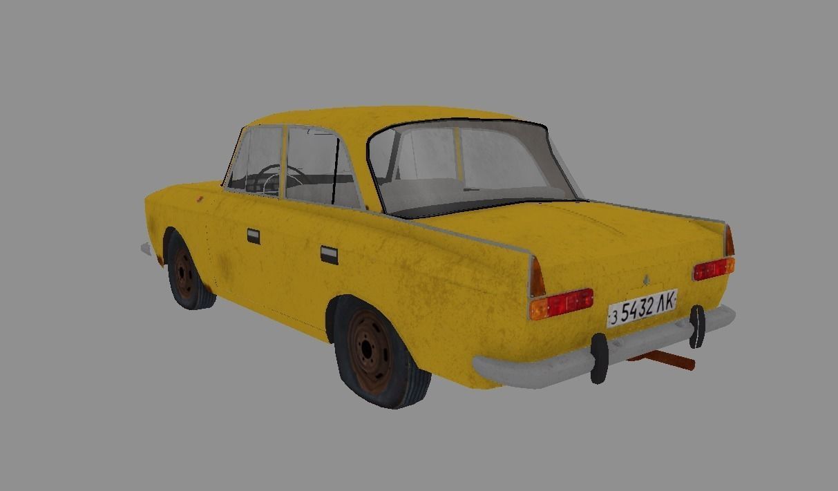 Soviet Vehicle MOSKVICH 412 Low-poly 3D model_1
