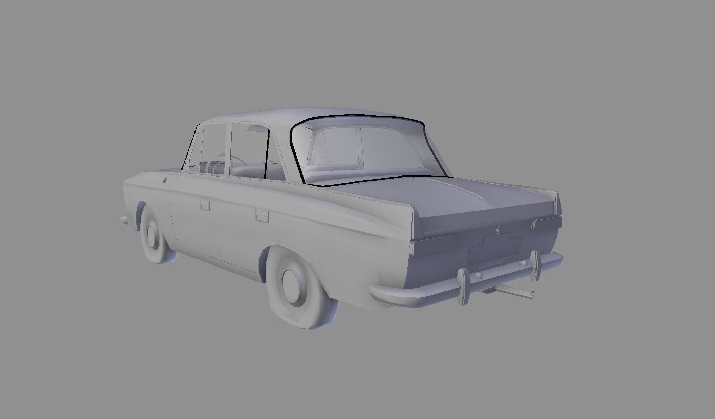 Soviet Vehicle MOSKVICH 412 Low-poly 3D model_3