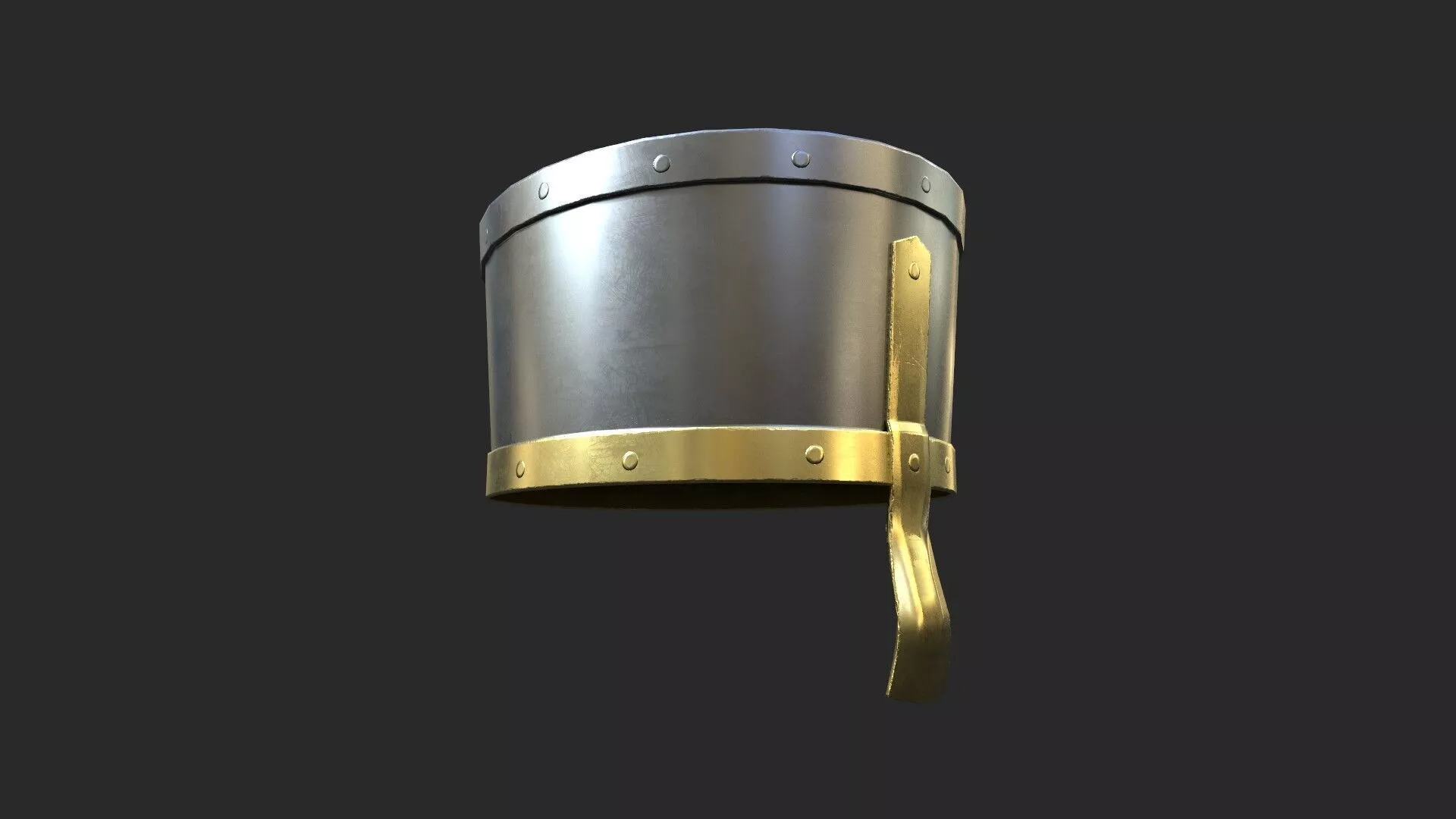 Medieval crusader knight pot helm early 12th century Low-poly 3D model