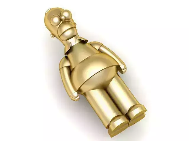 Pendant simpsons gold figurine