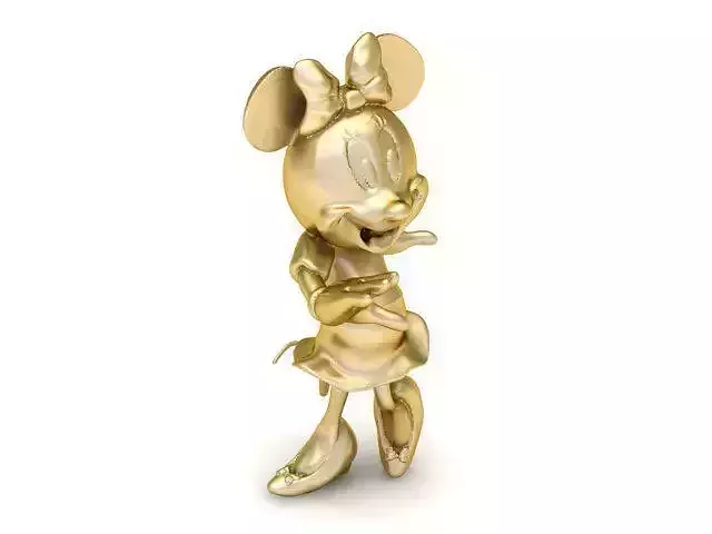 Pendant gold mickey mouse figurine