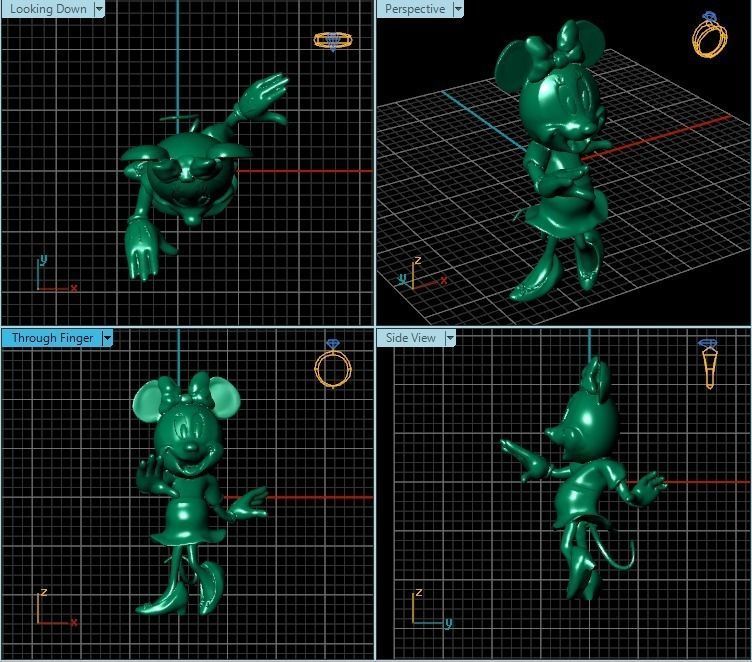 Pendant gold mickey mouse figurine 3D print model_2