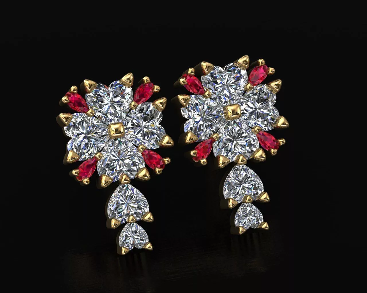 Diamond Earrring 3D print model