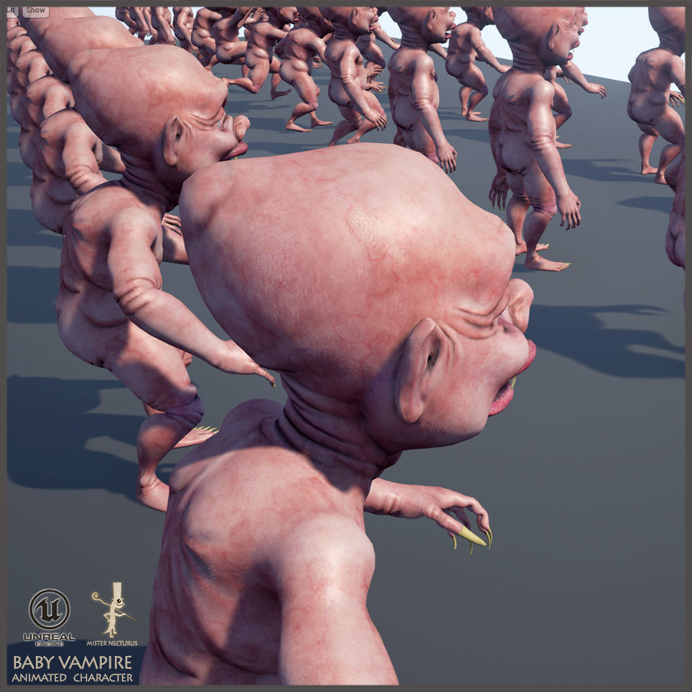 Baby Vampire Light Vershion Low-poly 3D model_16