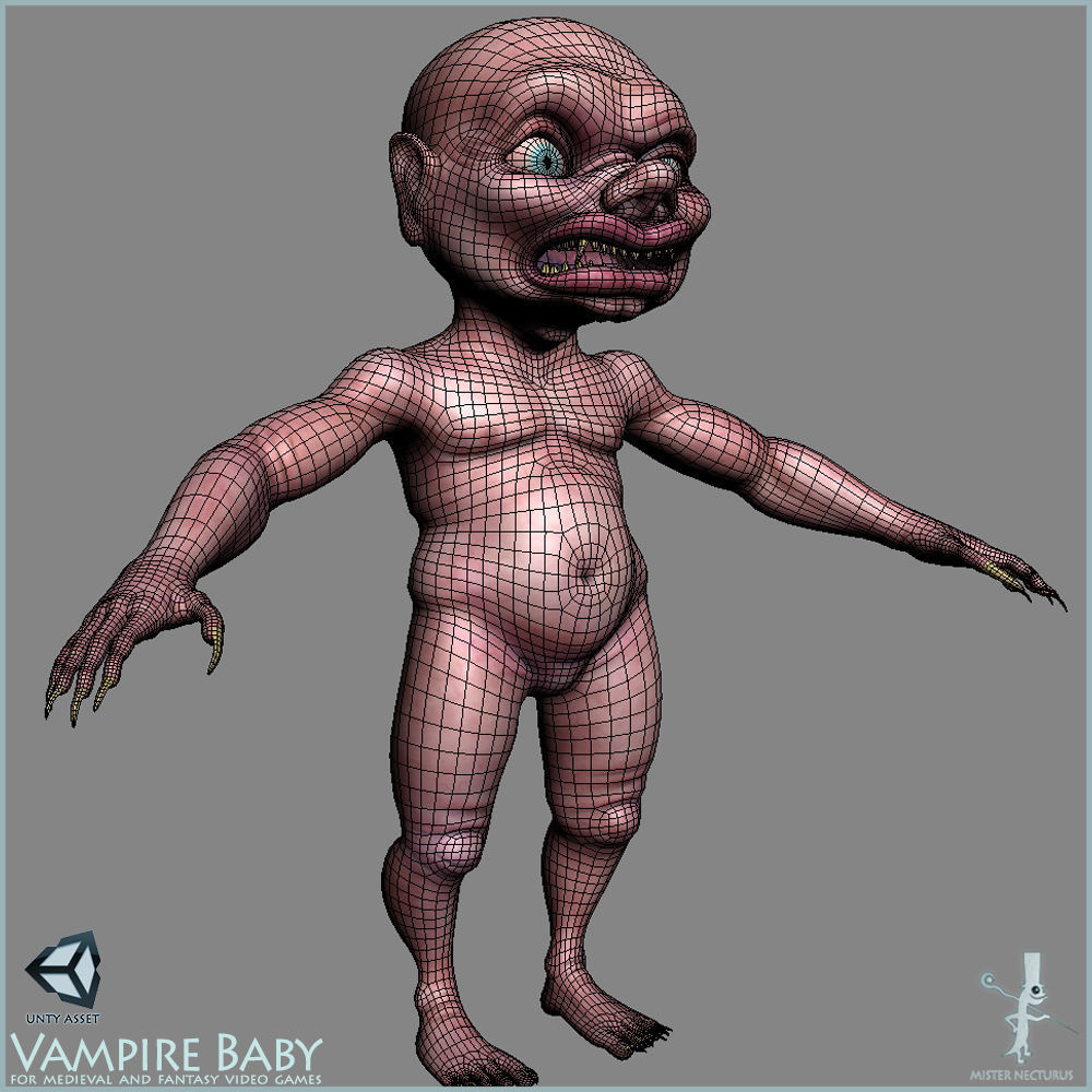 Baby Vampire Light Vershion Low-poly 3D model_8