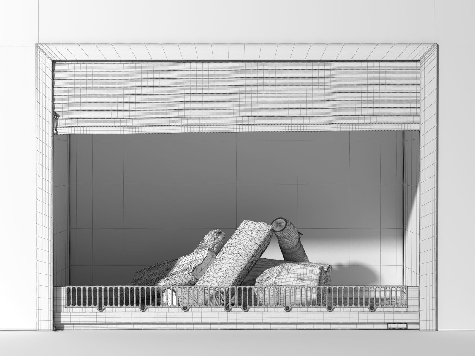 Fireplace with Door 3D model_3