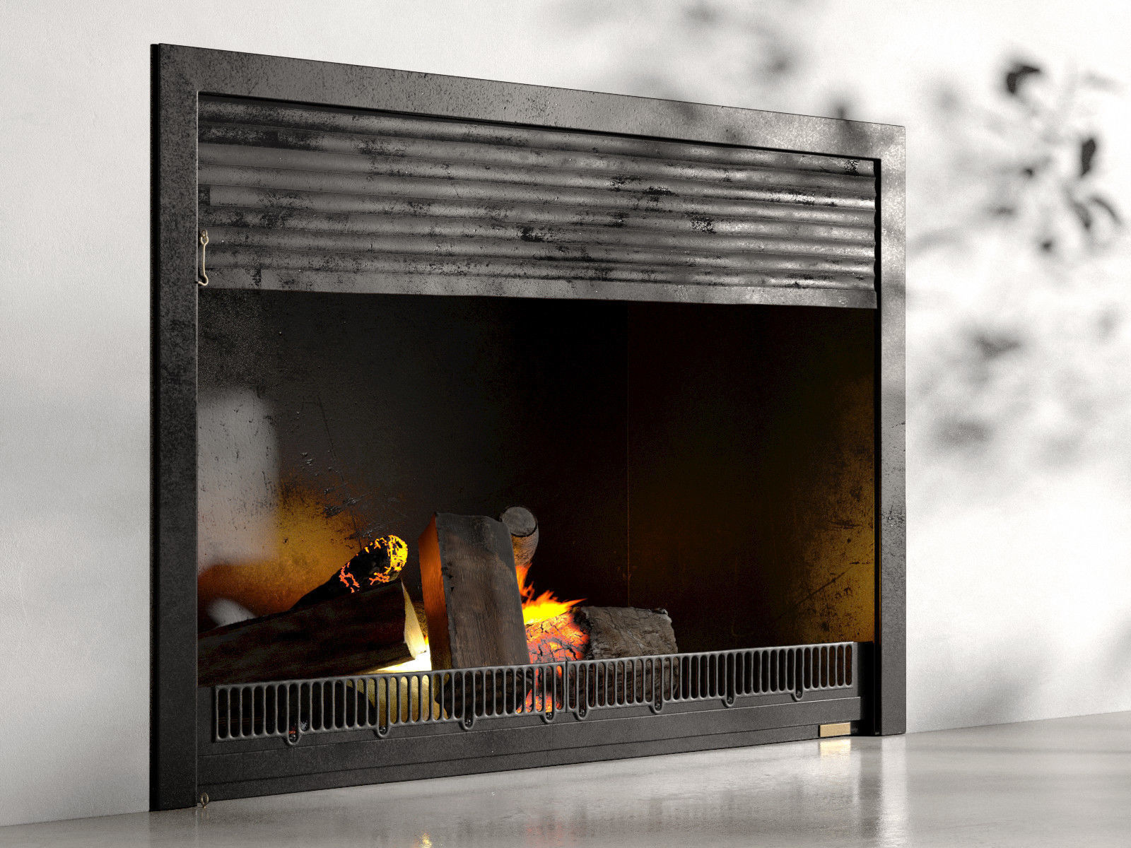 Fireplace with Door 3D model_1