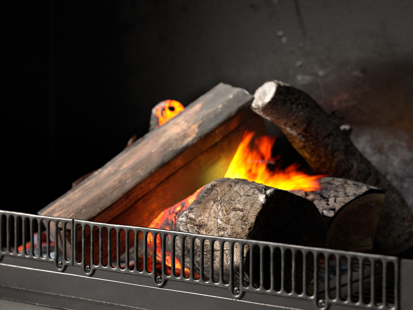 Fireplace with Door 3D model_2