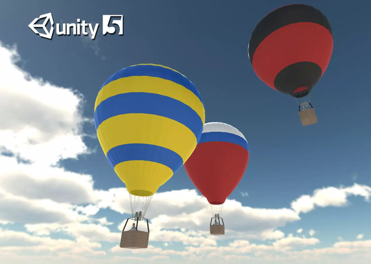 Hot Air Balloons Low-poly 3D model