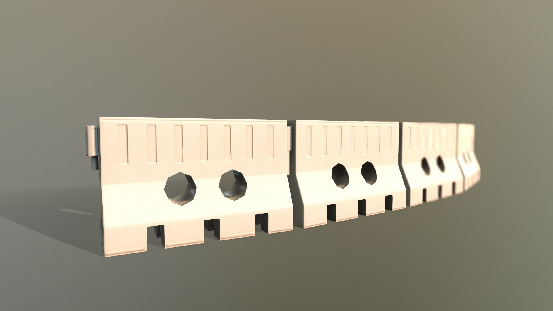 LOW POLY -  Plastic Barricade Low-poly 3D model_1