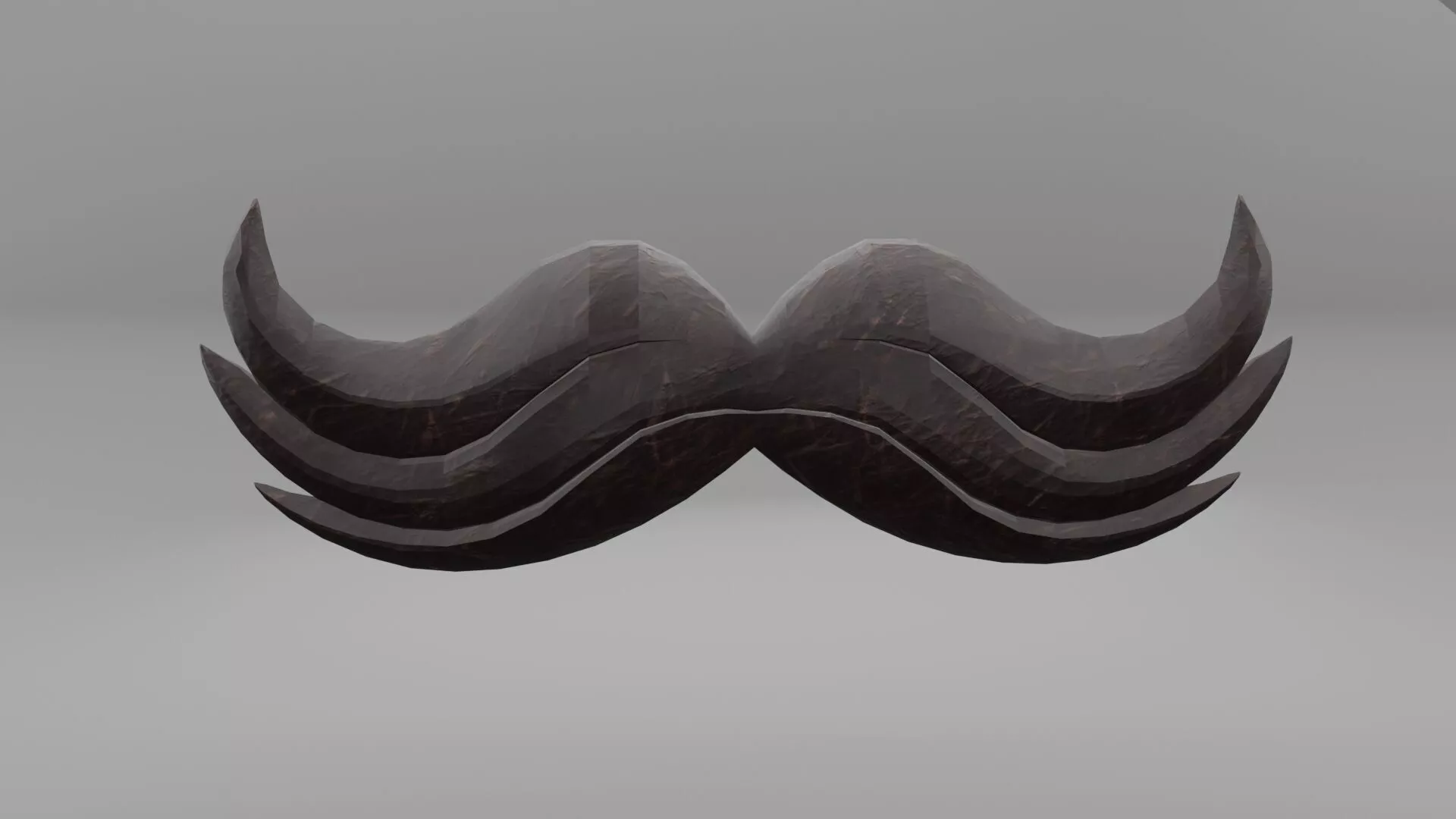Gentleman Facial Hair Mustache Low-poly 3D model