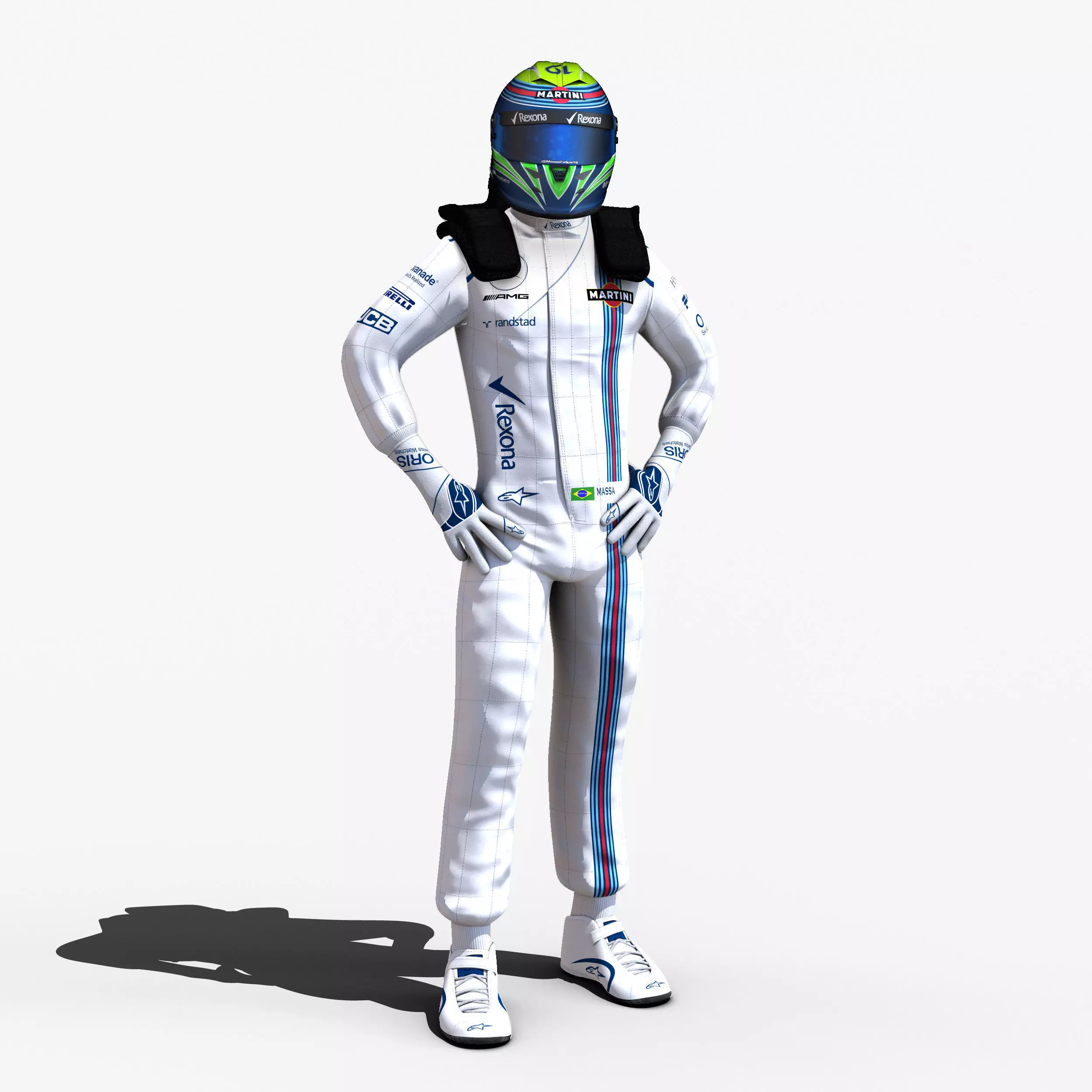 Felipe Massa 2017 Low-poly 3D model_0