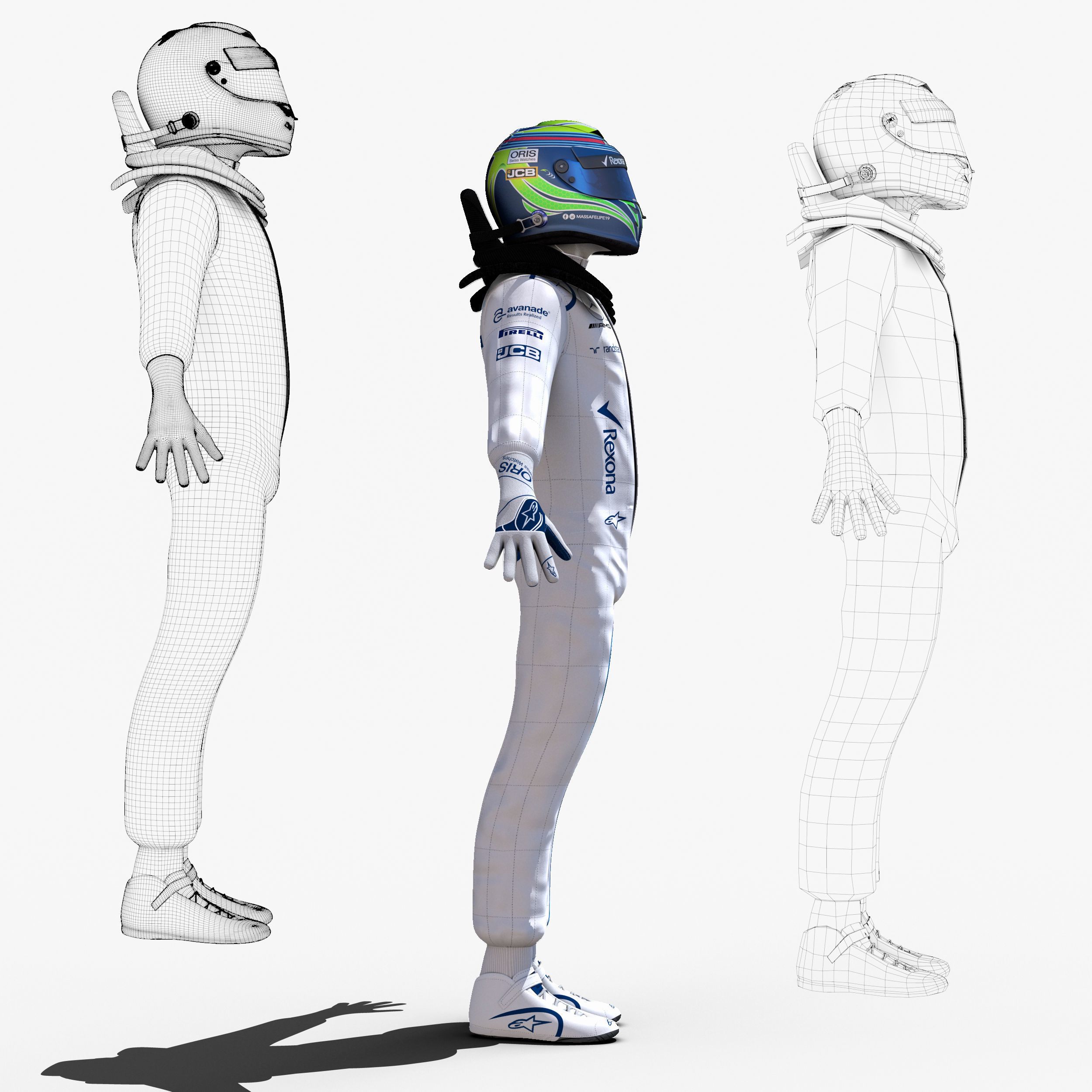 Felipe Massa 2017 Low-poly 3D model_8