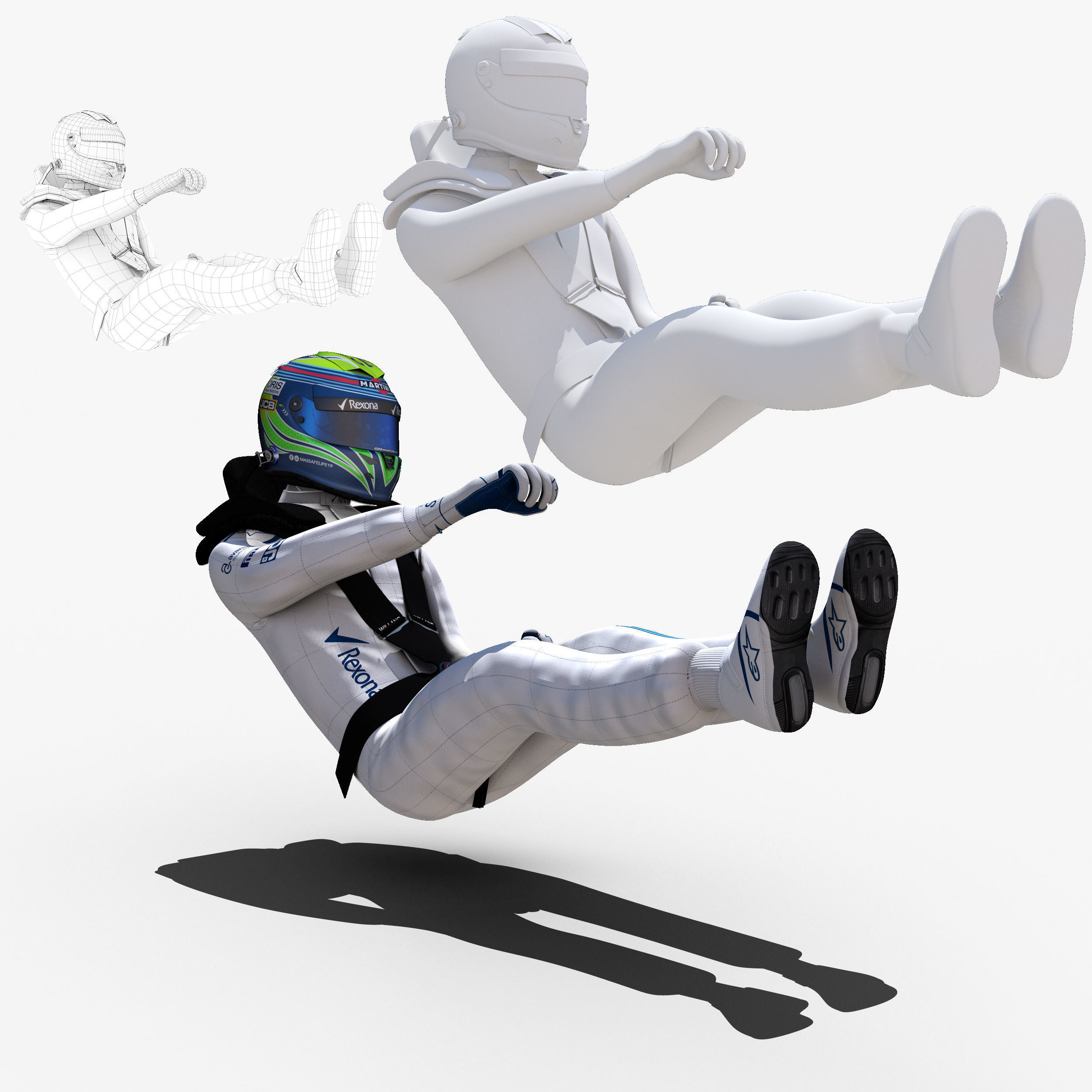 Felipe Massa 2017 Low-poly 3D model_2