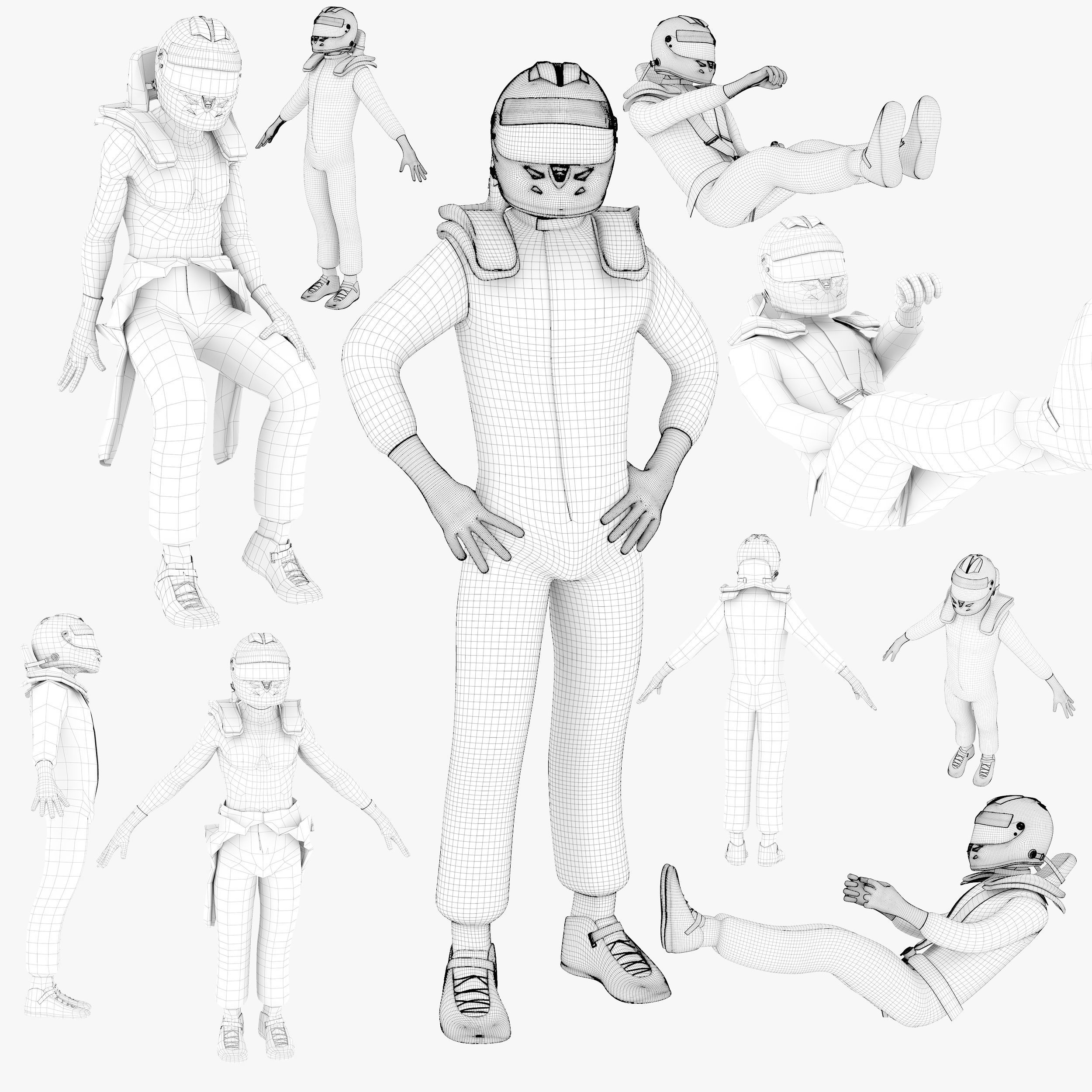 Felipe Massa 2017 Low-poly 3D model_10