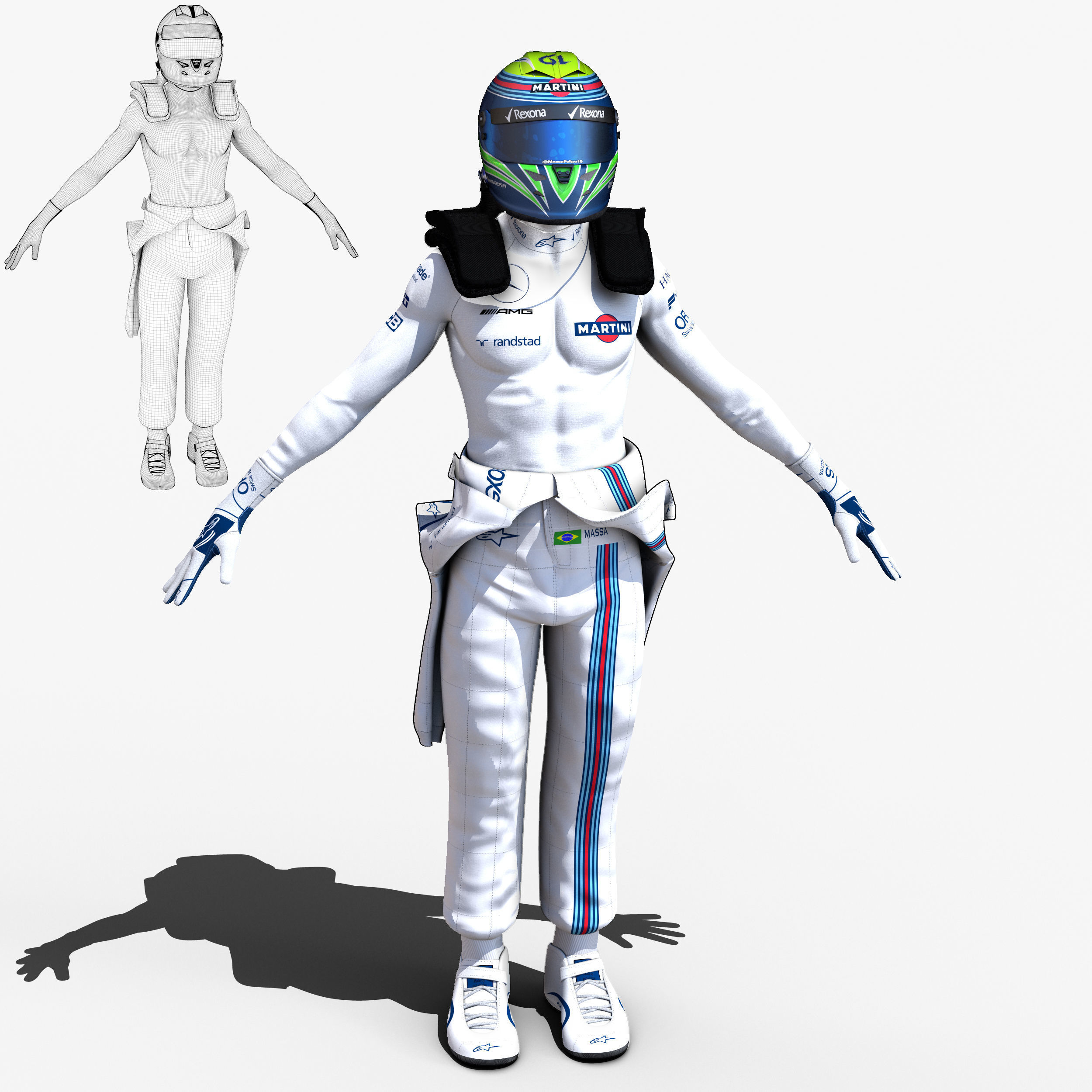 Felipe Massa 2017 Low-poly 3D model_3