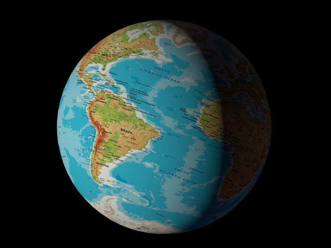 Animated world map Free 3D model
