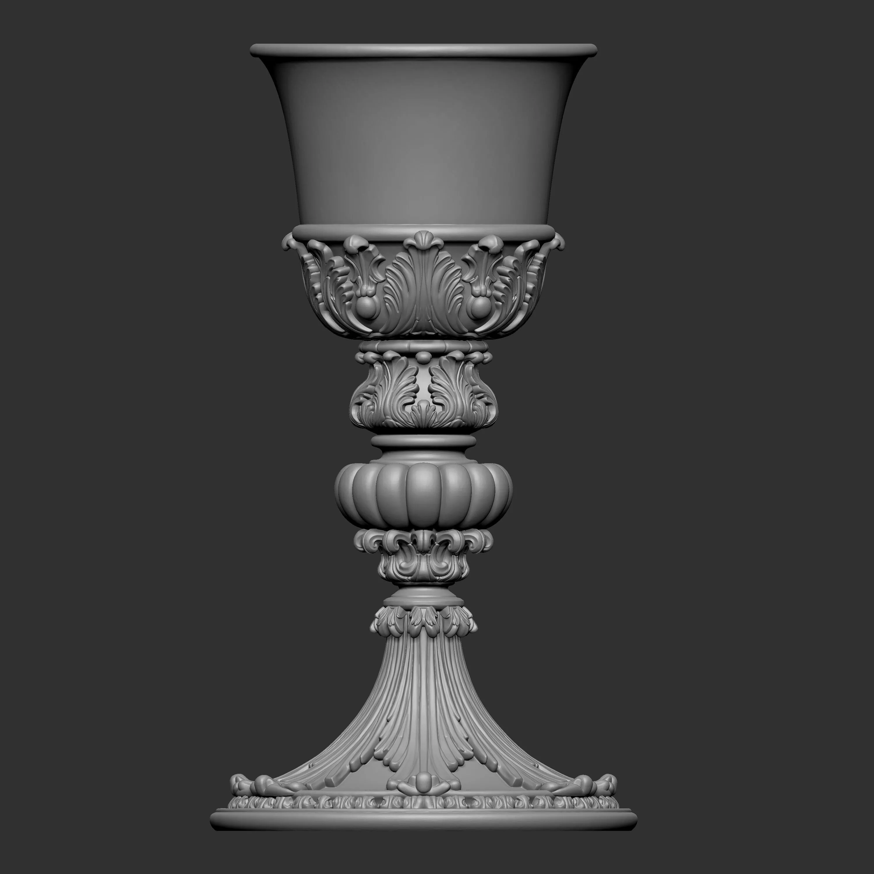 an ornate classical goblet or chalice 3D print model