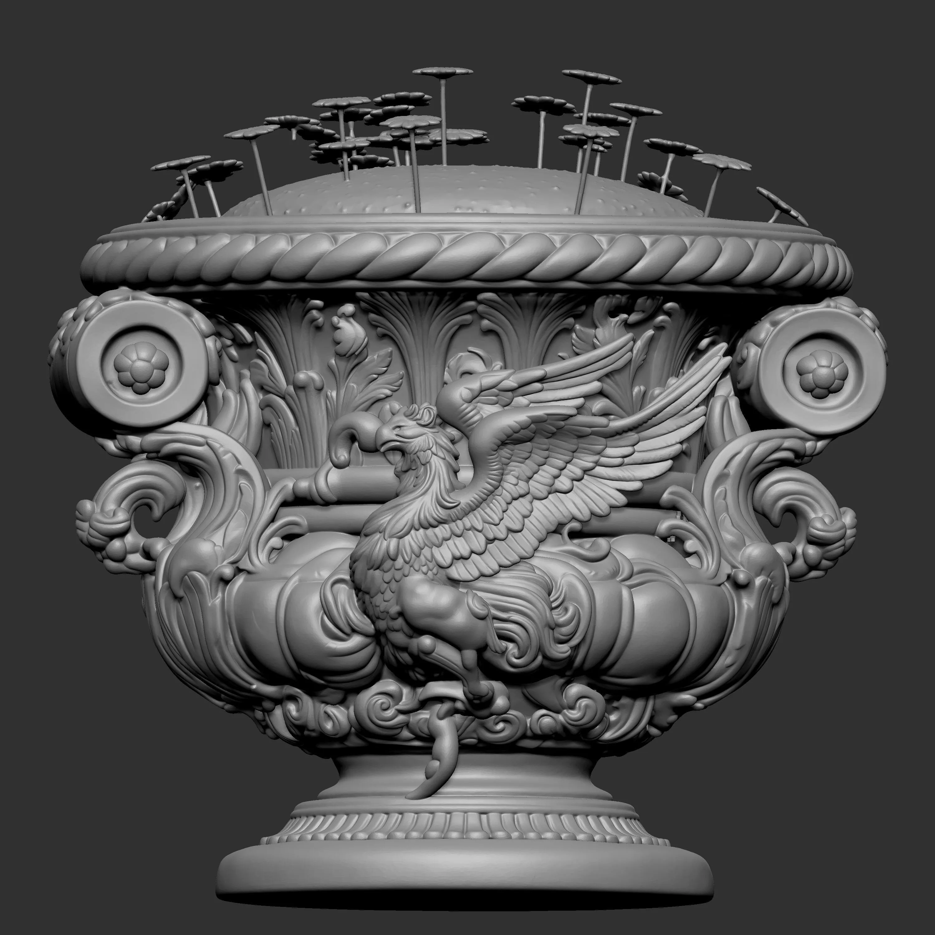 3D digital sculpt garden urn planter 3D print model