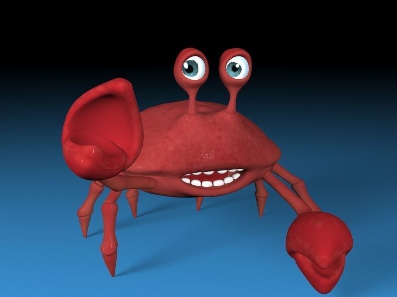 cartoon rigged crab Low-poly 3D model_8