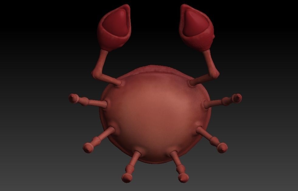 cartoon rigged crab Low-poly 3D model_7