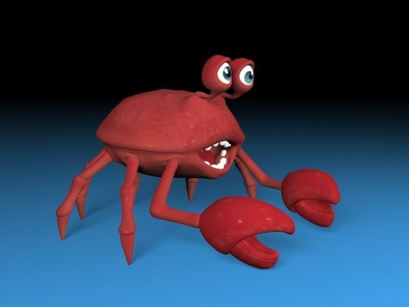 cartoon rigged crab Low-poly 3D model_2
