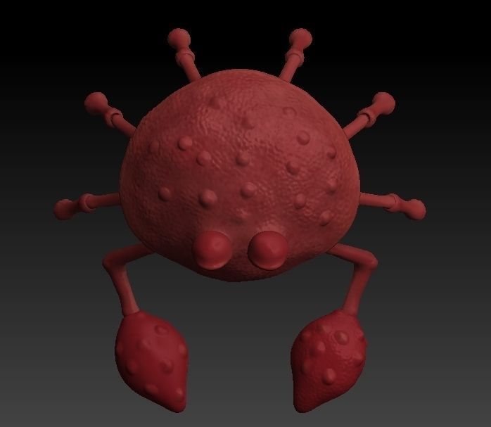 cartoon rigged crab Low-poly 3D model_3