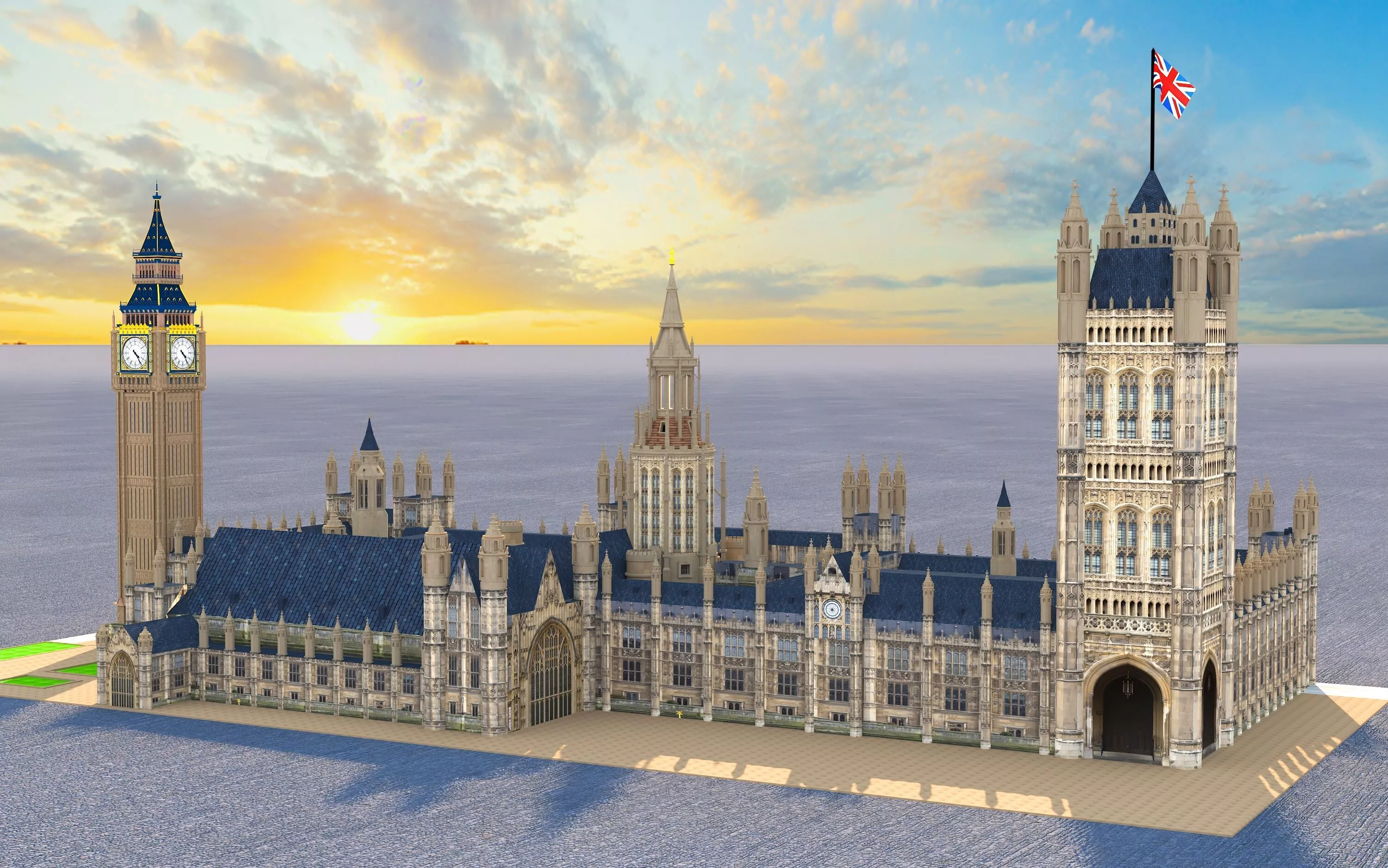 Palace of Westminster - Big Ben 3D Model Low-poly 3D model