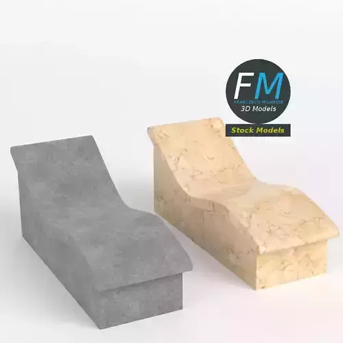 Stone and marble wave benches