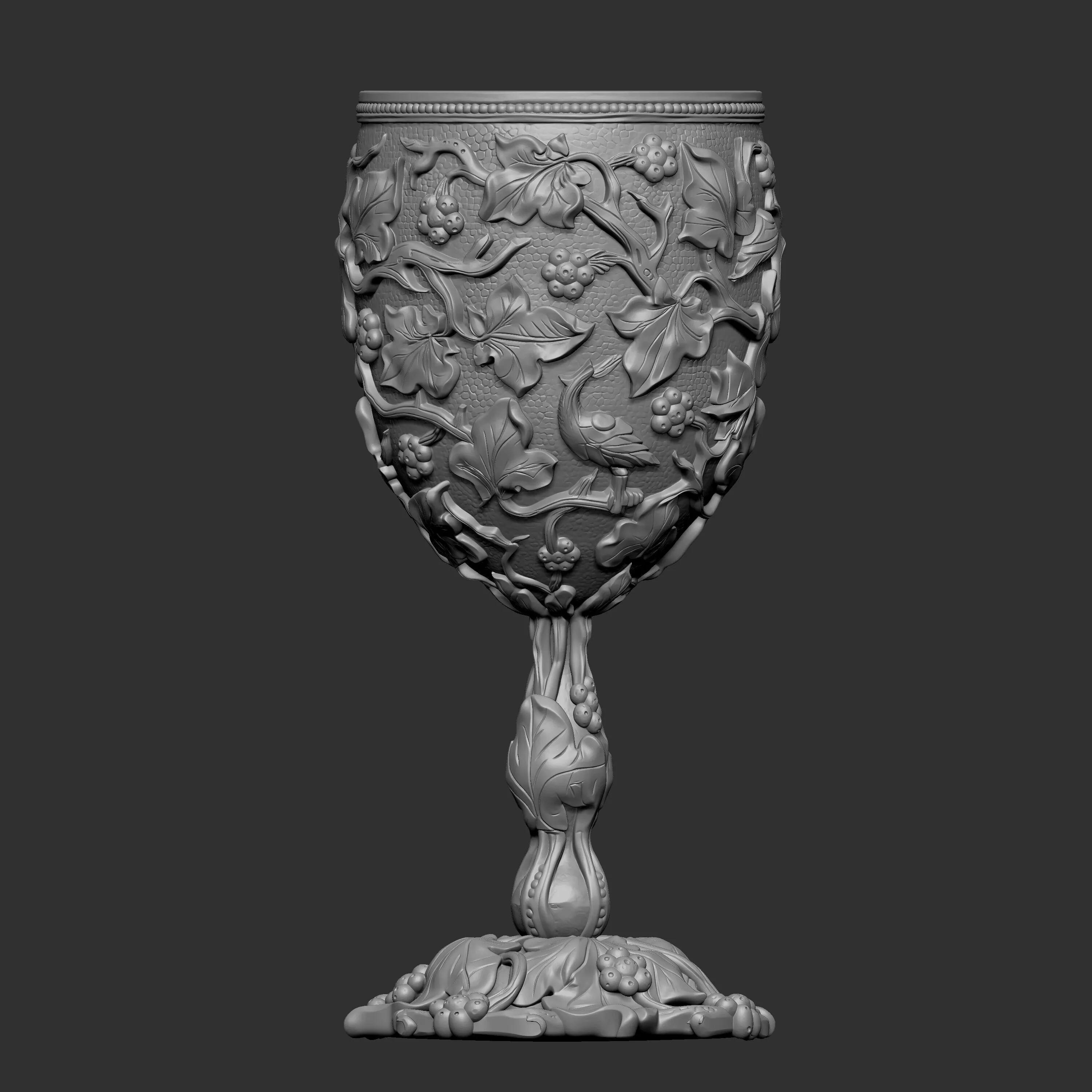 ornate medieval style goblet or chalice 3D print model