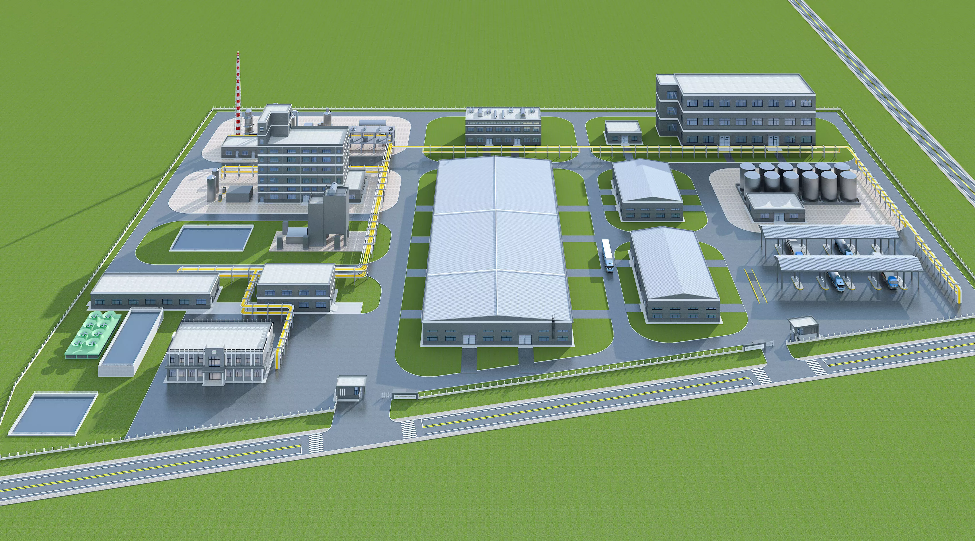 Industrial buildings factories industrial parks 3D model