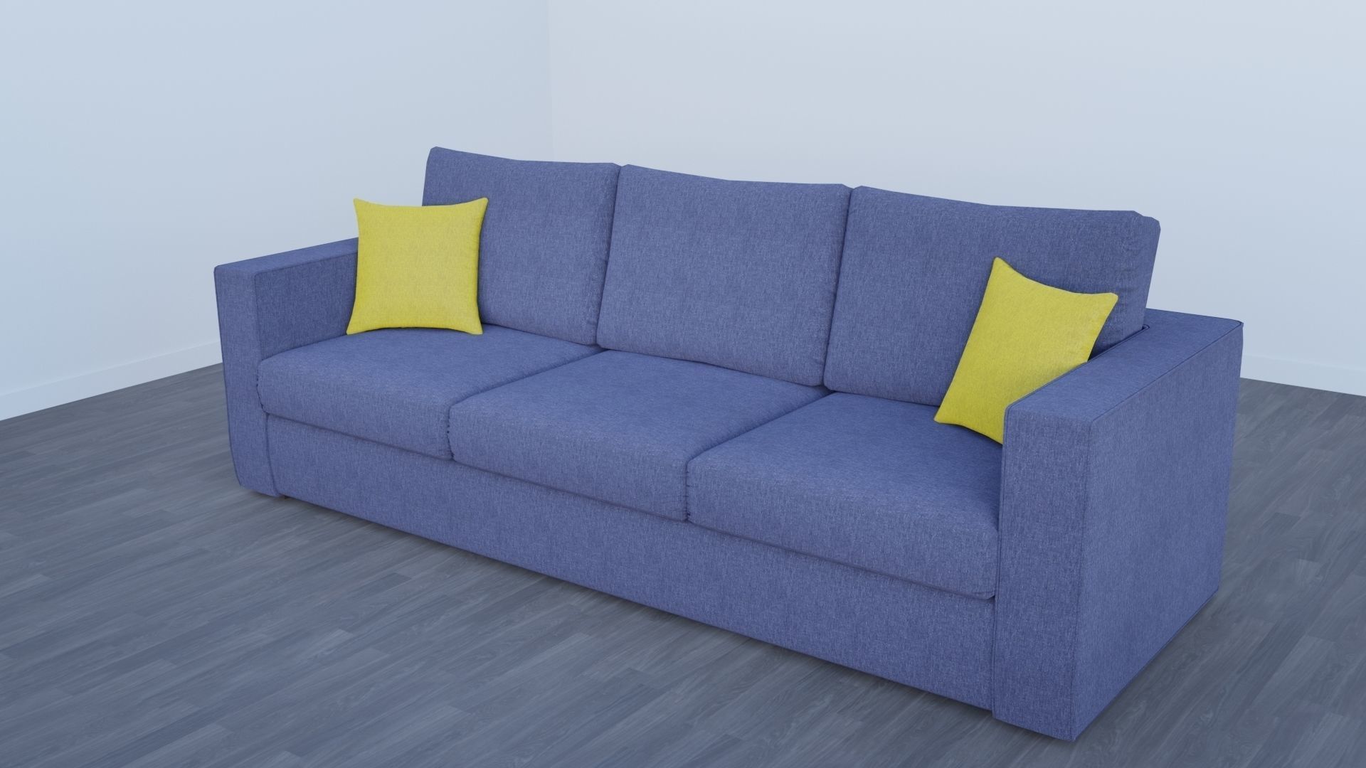 Sofa and Coffee Table Collection Low-poly 3D model_6