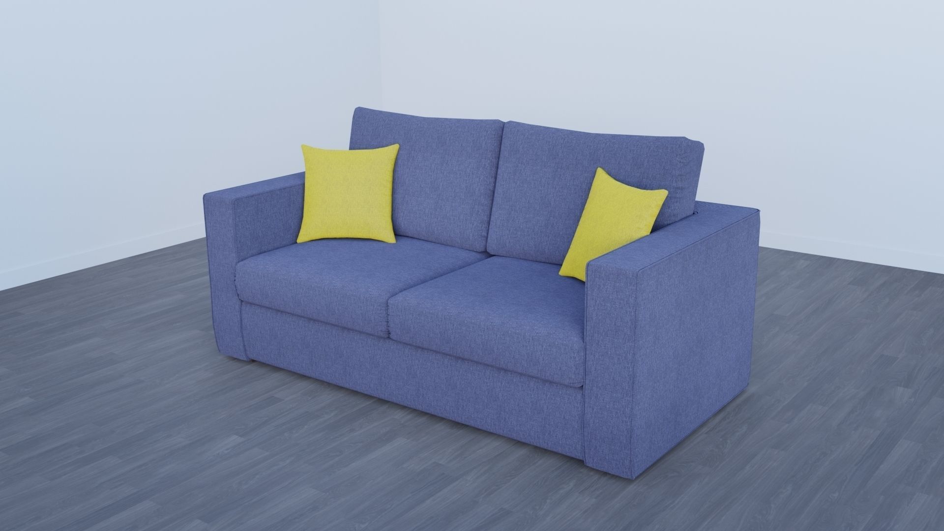 Sofa and Coffee Table Collection Low-poly 3D model_3
